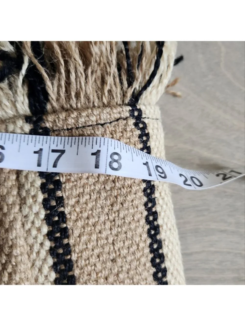 Magid‎ Large Jute Tan and Black Tote Bag